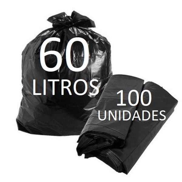 Saco de Lixo 60L Pacote com 100 ou 50 Unidades - Direto da fabrica