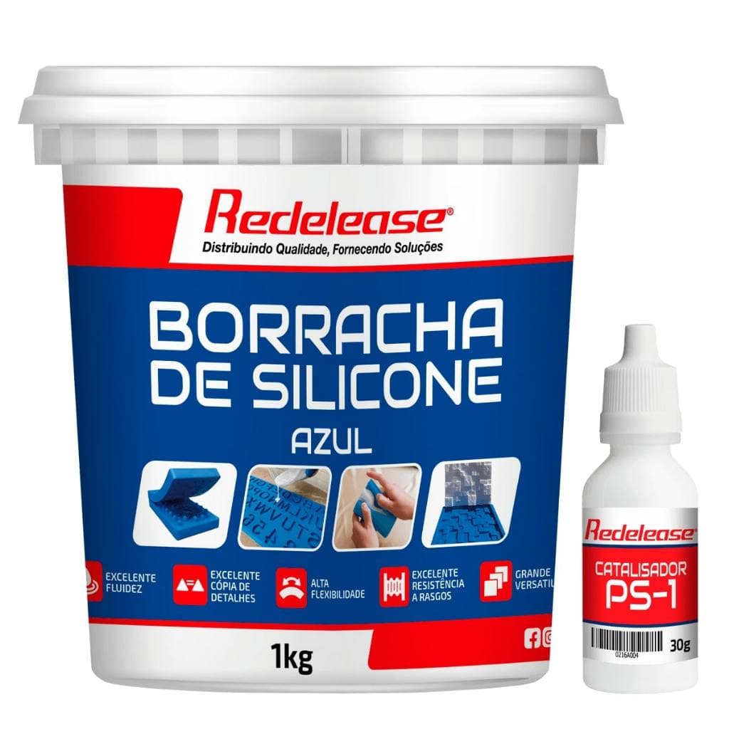 Borracha De Silicone Azul Alta Flexibilidade para Moldes Com Catalisador 1,030 Kg