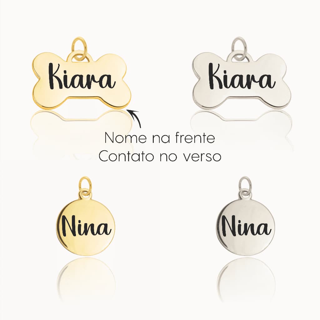 Pingente De Identificação PET cachorro Gato Personalizado Com Nome E Telefone