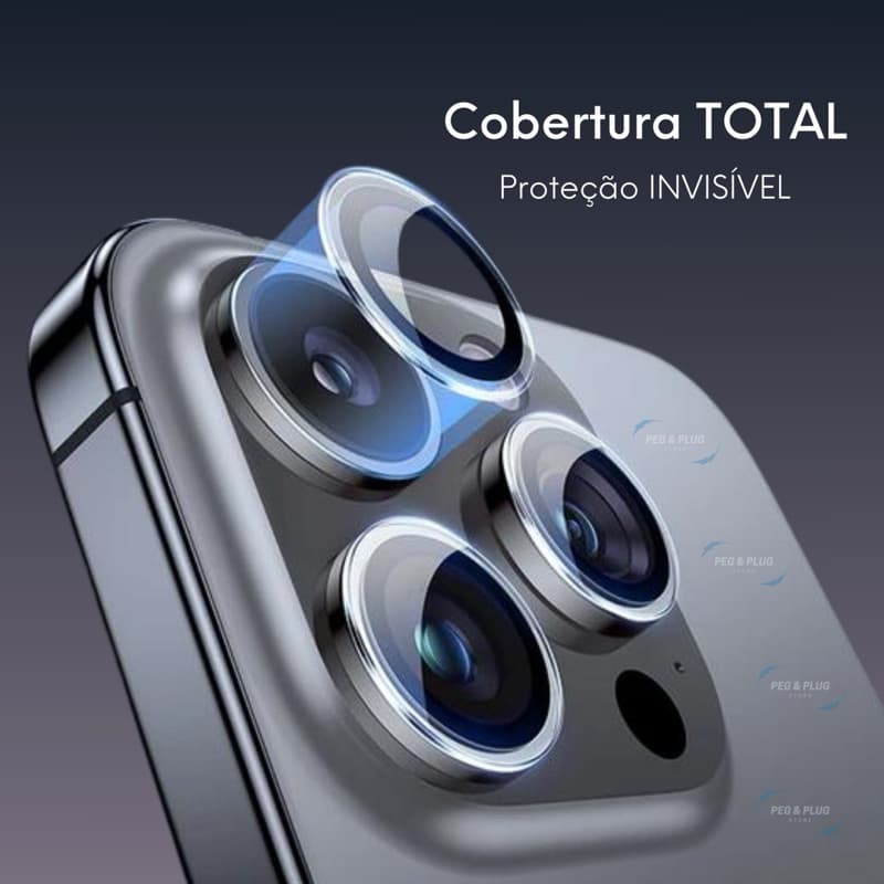 Pelicula de Lente INVISÍVEL 100% Acrilica Transparente p/ IPhone 11 12 13 14 15 16 Pro Max