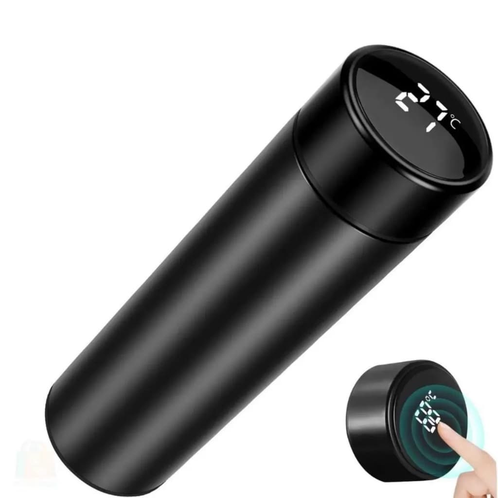 Garrafa Térmica Inox 500 Ml Com Medidor De Temperatura Ideal Para Viagens Escritório
