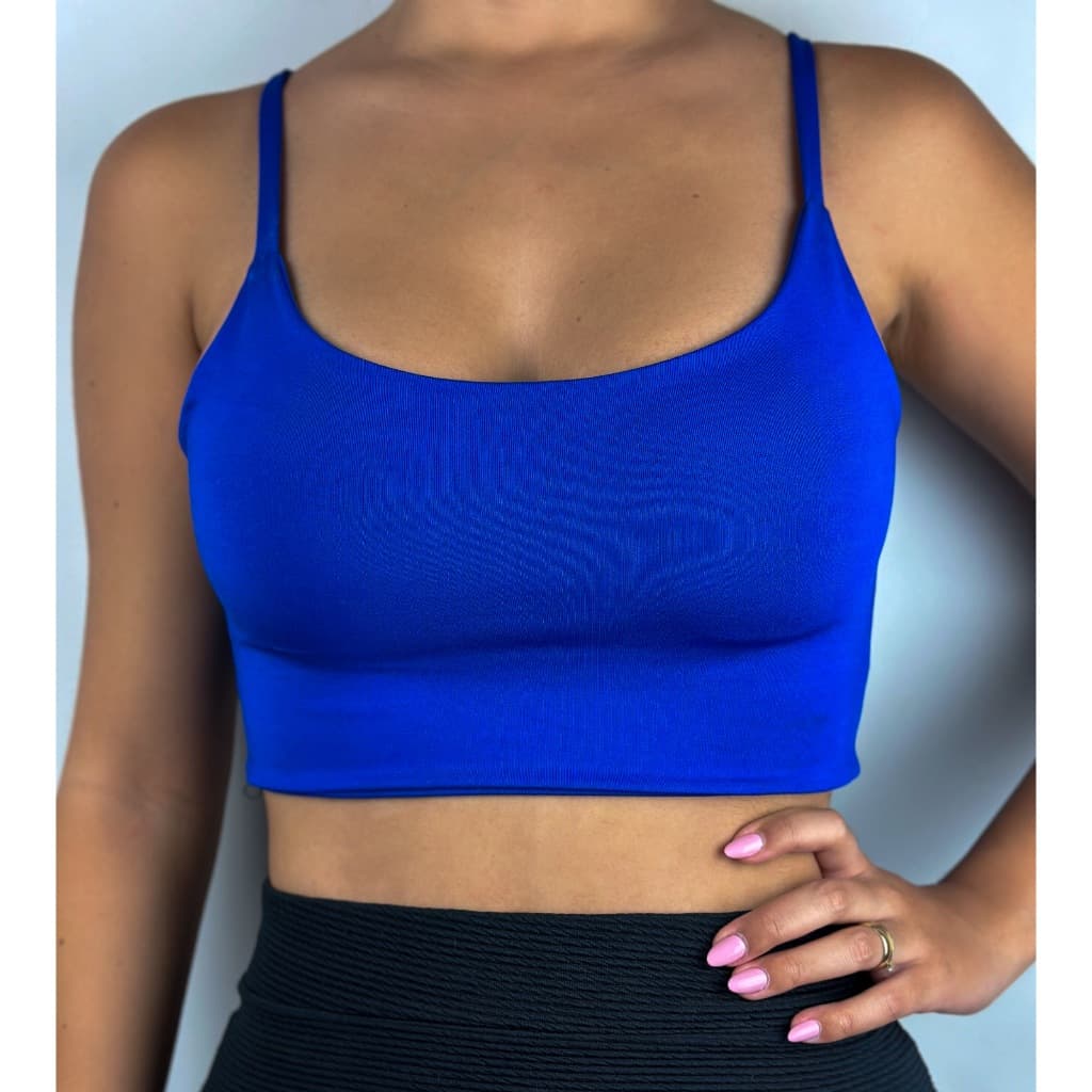 Top com Alça Cropped Forrado Academia Feminina Blusa Suplex Varias Cores Liso e Estampados