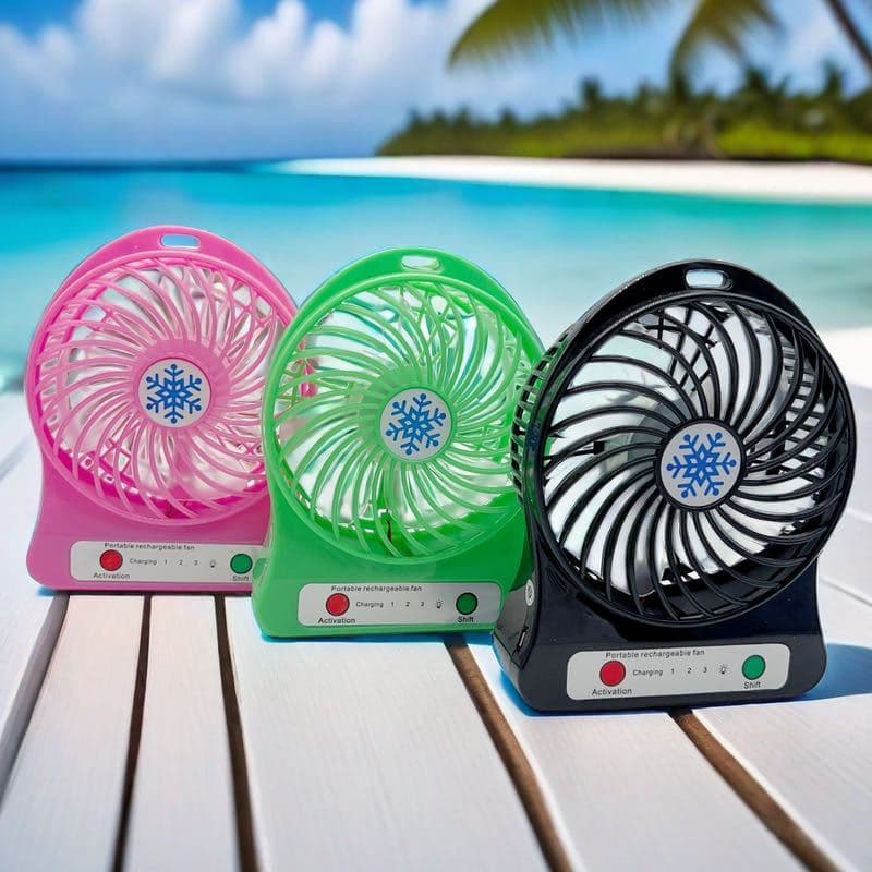 Mini Ventilador Portátil Usb Recarregável 3 Velocidades - Ideal para Viagens e Escritório