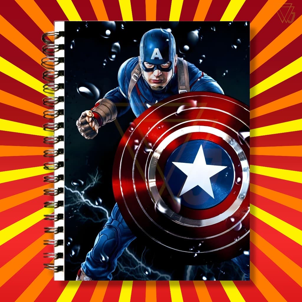 Adesivo Para Capa de Caderno Capitão América Herói Top Excelente Qualidade
