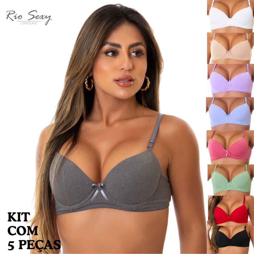 kit com 5 Sutiã de bojo para uso ou  revenda. Soutien Sutien Sutian