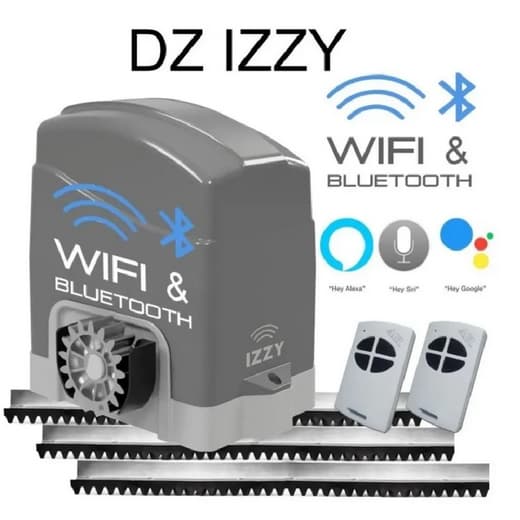 Motor Wifi Para Portão Eletrônico Deslizante de Correr Izzy 300 kilos Bluetooth Celular Alexa Google
