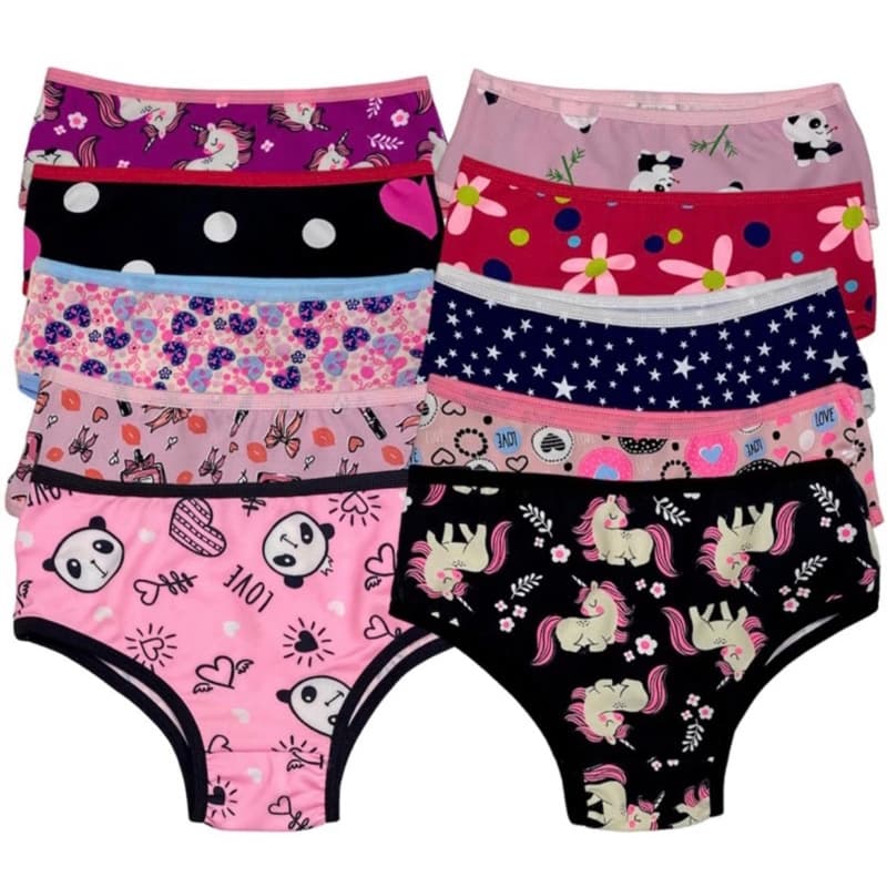 kit calcinha infantil 10 Calcinhas juvenil menina moça calcinha de algodão feminina