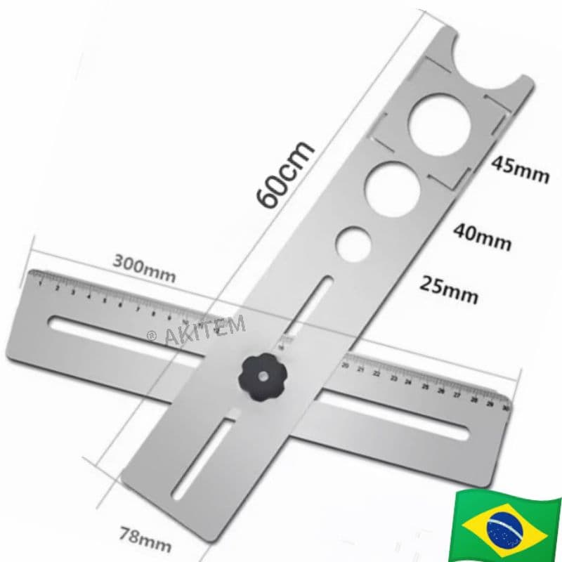 Régua Marcador De Furos Uso Azulejos Pisos  Porcelanatos 60 cm.