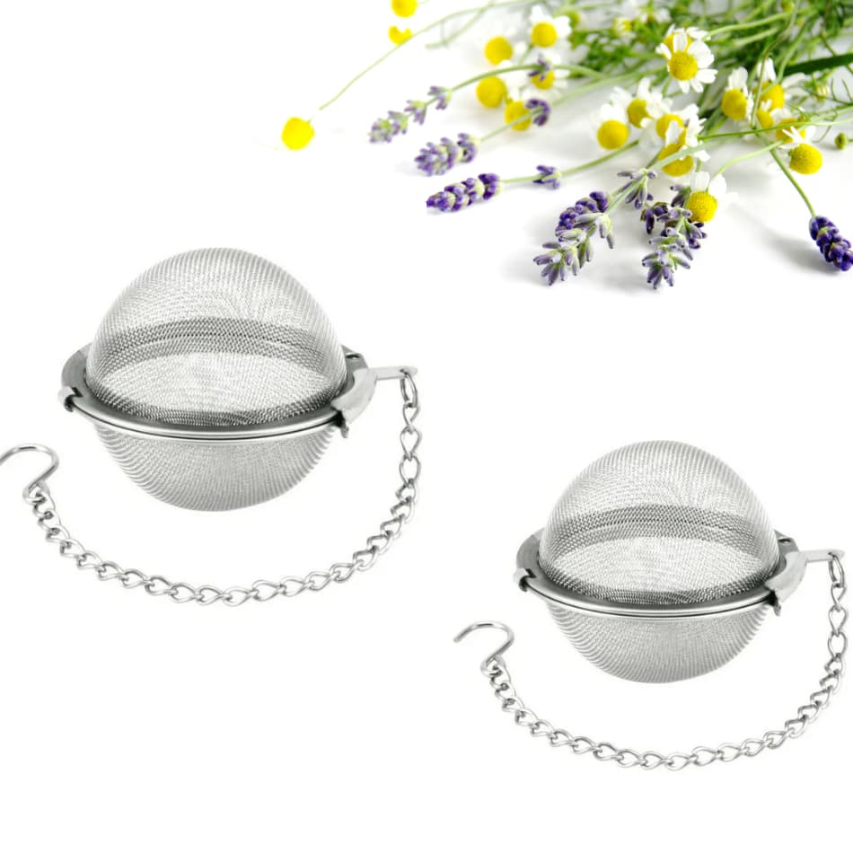 Kit Infusores Em Inox Para Chá Mini Peneira Coador