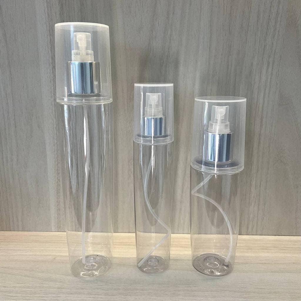 Kit 02 Unidades Frasco Pet Sobretampa Válvula Spray Luxo Prata Dourada