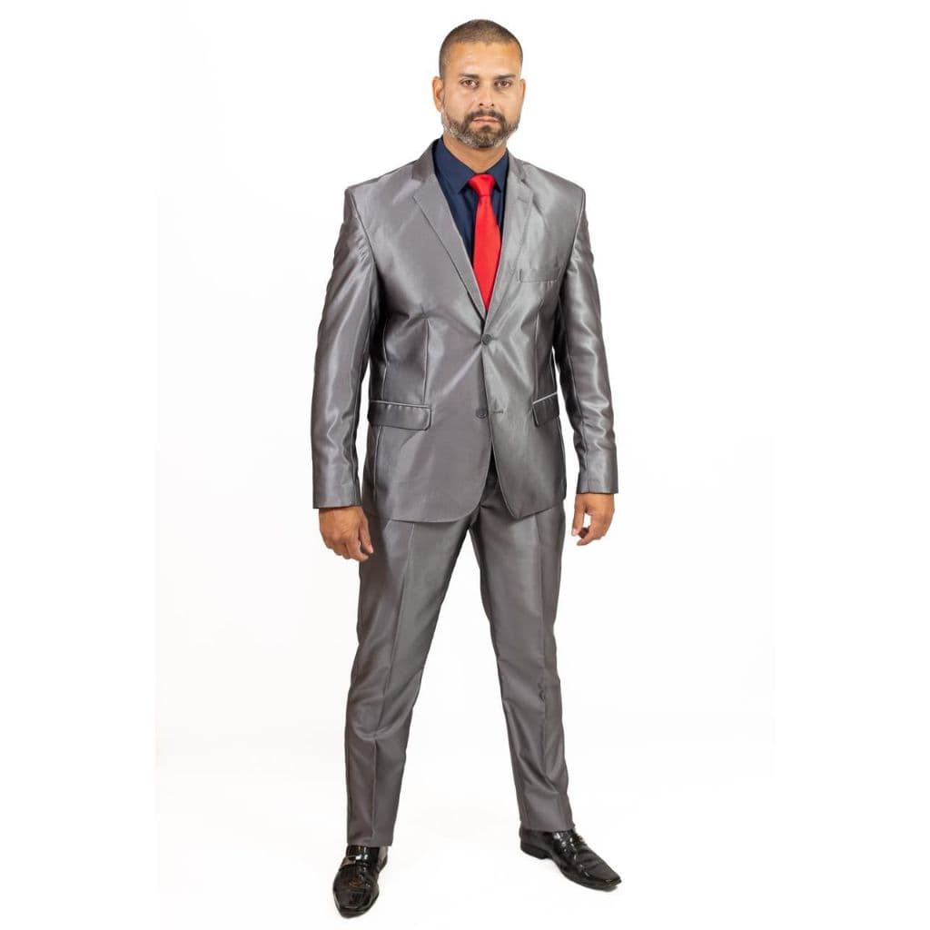 Terno Encerado Poliviscose Chumbo Grafite- brilhante - promoção