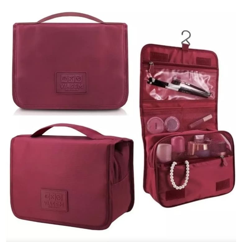 Bolsa Necessaire Organizadora de Mala Higiene Pessoal p/Viagem Divisórias/ViagemdeNegócios/Portátil/-DiversasCoresOFerta