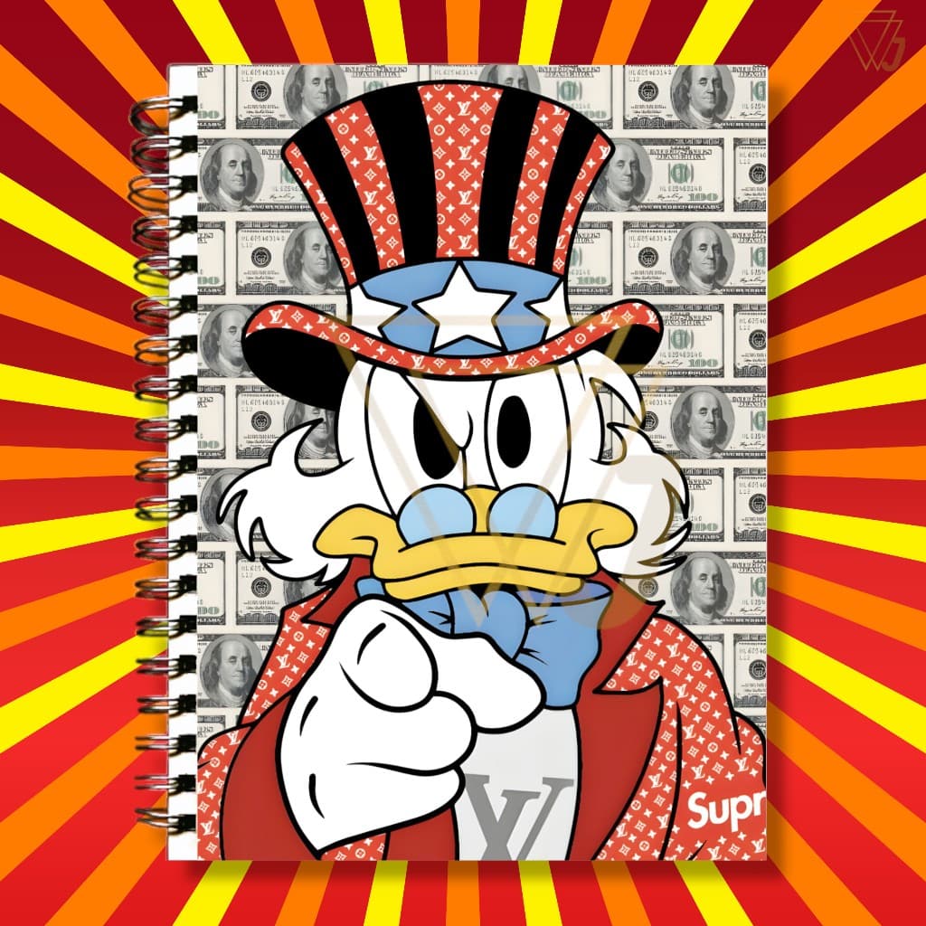 Adesivo Para Capa de Caderno Money Tio Patinhas Dinheiro Trabalhando Pra Mim Top Excelente Qualidade