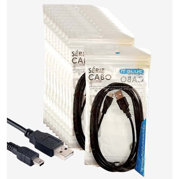 Kit 20 Cabos Usb V3 Carregador para Caixa de Som 2 metros LE-801