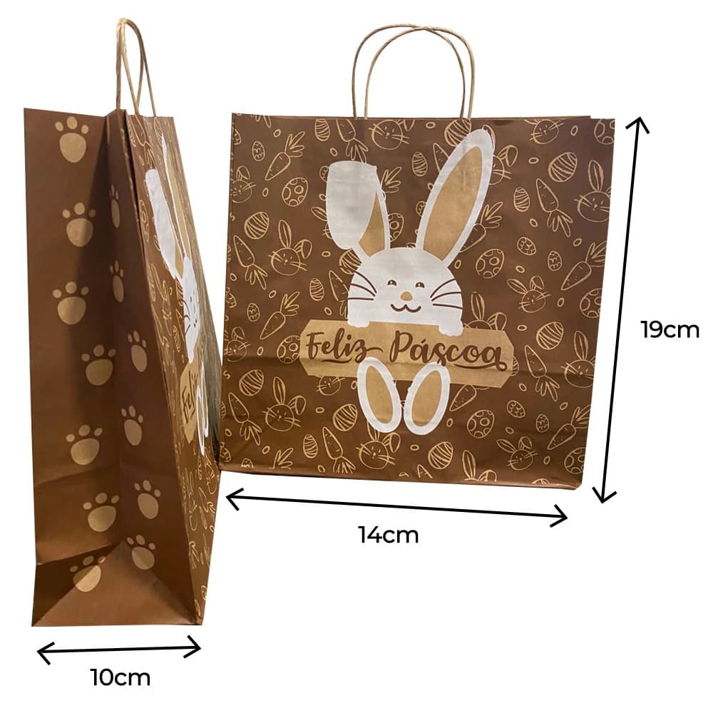 Sacola Kraft Páscoa  PP ( 14x10x19 - 30unid  )  Direto da Fábrica Código ( PP - P5  )