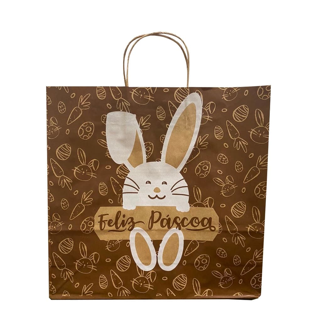 Sacola Kraft Páscoa PP ( 14x10x19 - 30 unid ) Direto da Fábrica ( P5 PP )