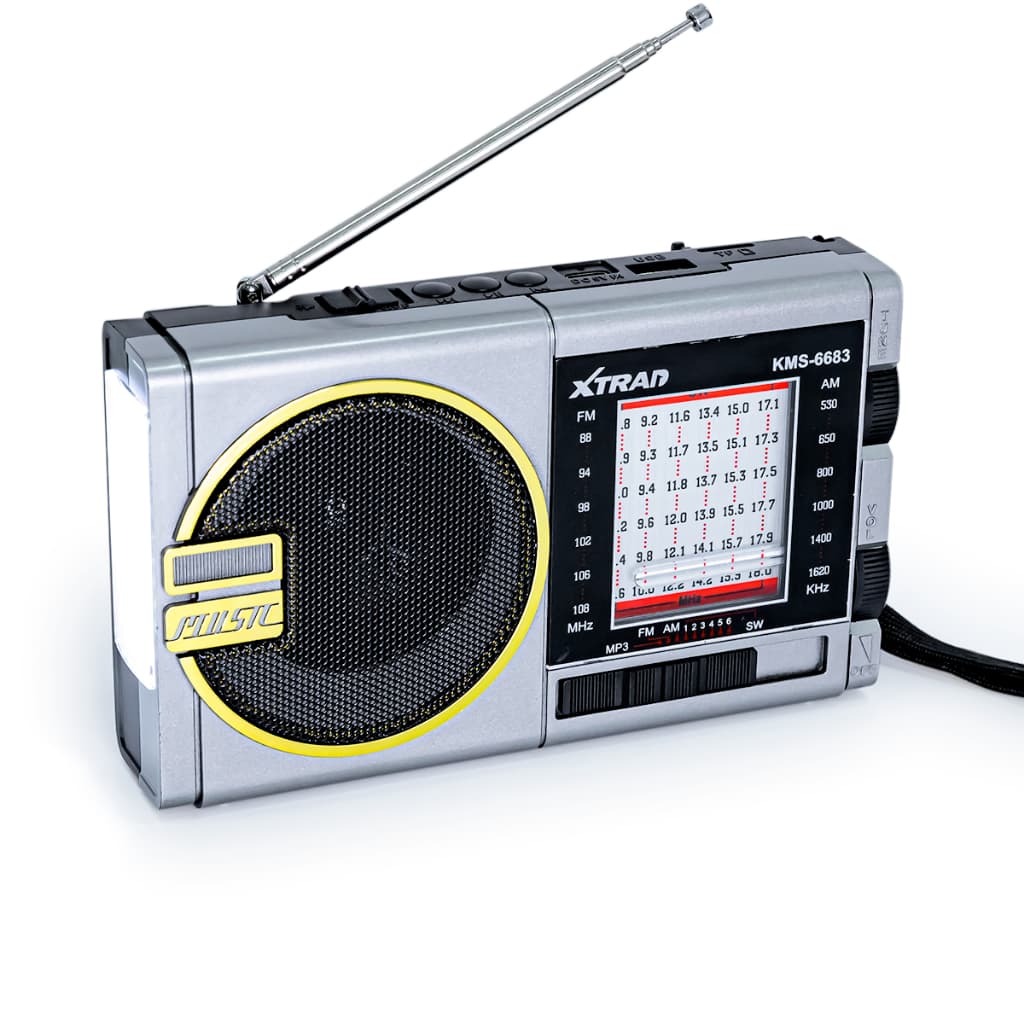 Radio Retro Vintage Portátil com Bluetooth Carregamento Solar Lanterna Rádio FM/AM USB Cartão SD Xtrad