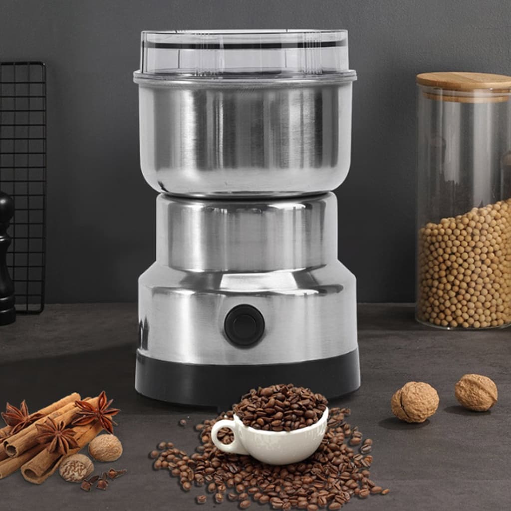 Moedor de café elétrico, moinho de grãos de aço inoxidável, moinho de farinha doméstica