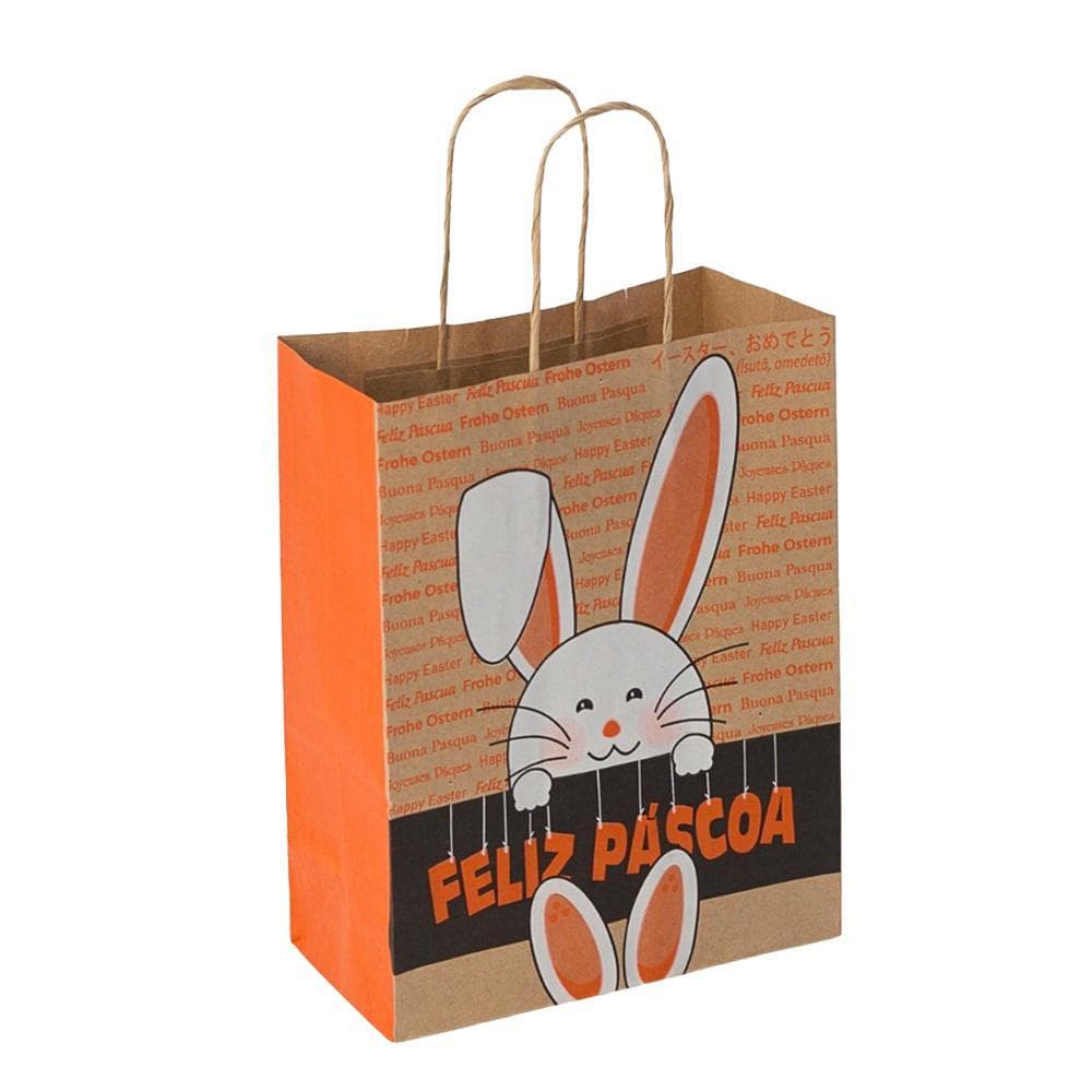 Sacola Kraft Páscoa  N.01 ( 18x10x22 - 30unid  )  Direto da Fábrica Código ( N1 - P6 )