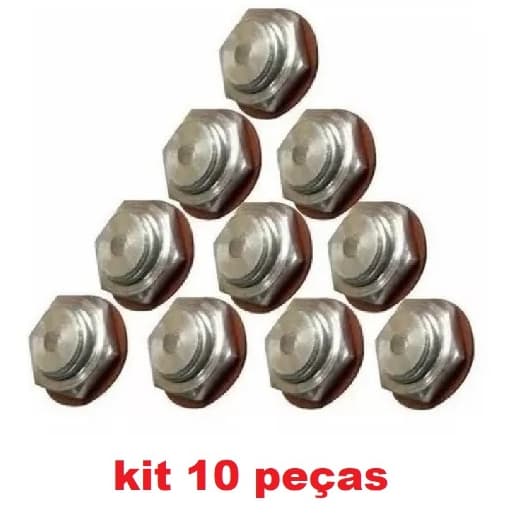 Kit com 10 Selos Válvulas De Segurança Para Panelas Pressão Rochedão 18mm com Rosca de 12mm