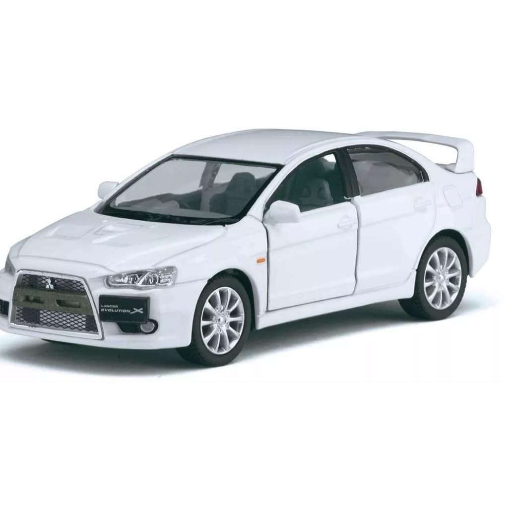 Miniatura Mitsubishi Lancer Evolution 1/36 original abre as portas