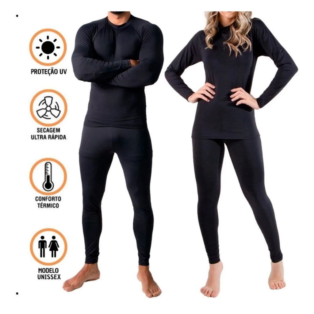 Conjunto Segunda Pele Masculino Feminino Térmica Flanelado Frio Intenso