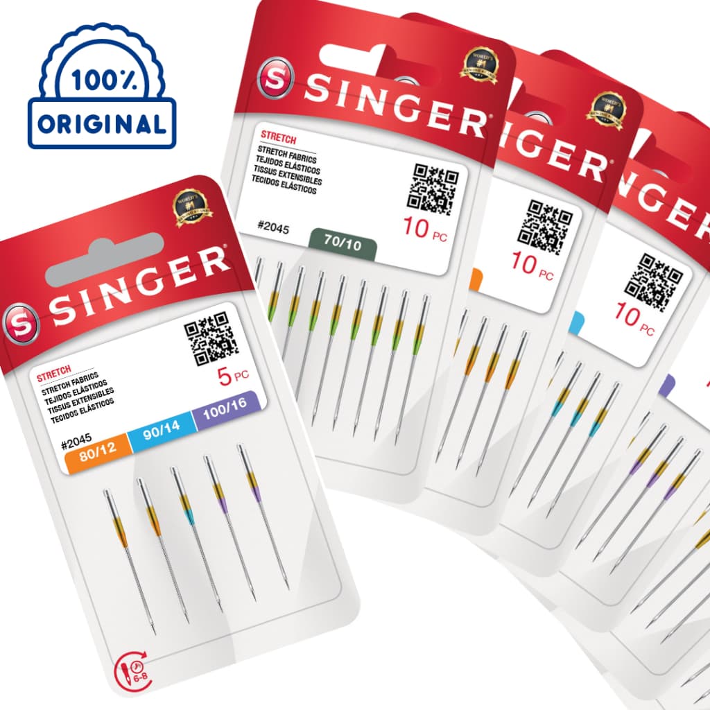 Agulha Singer 2045 Ponta Bola - costura malha e tecidos elásticos - máquina doméstica caseira