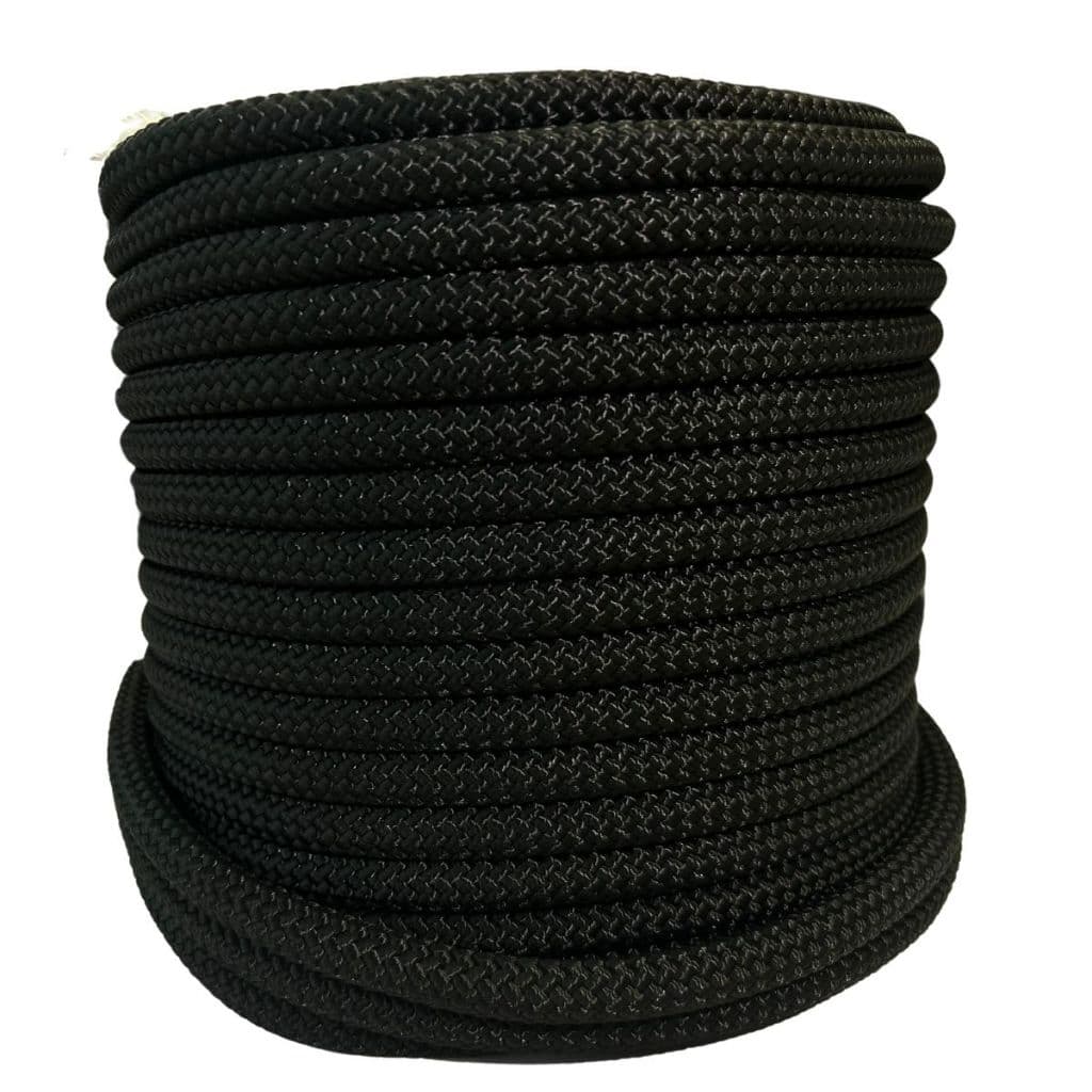 7 Metros Cabo da vida 11,5mm Corda Semi Estática Preta Certificada Nr35 K2 3.800kg Rapel