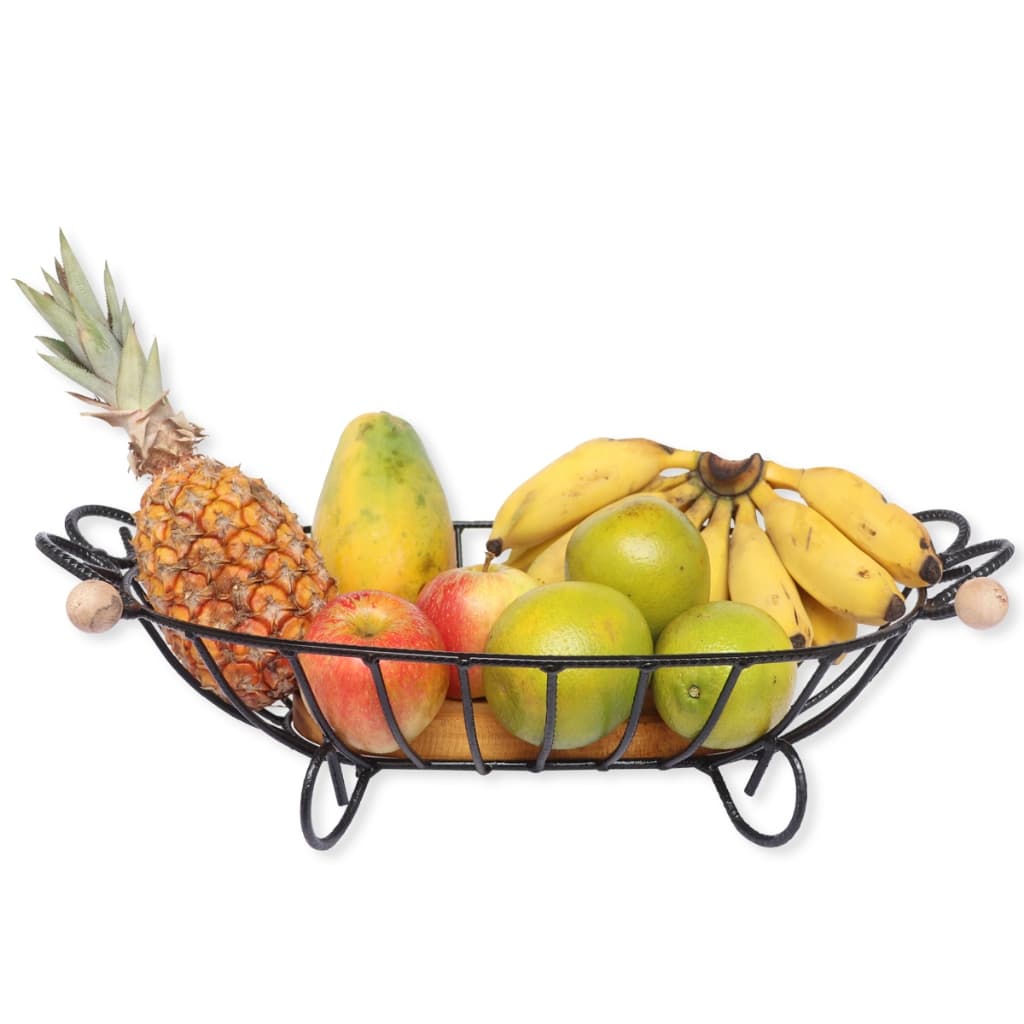 Fruteira Artesanal Em Ferro e Madeira Organizador Oferta
