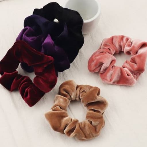 kit 12 unidades Scrunchies de Veludo elástico de cabelo-DIVERSAS CORES