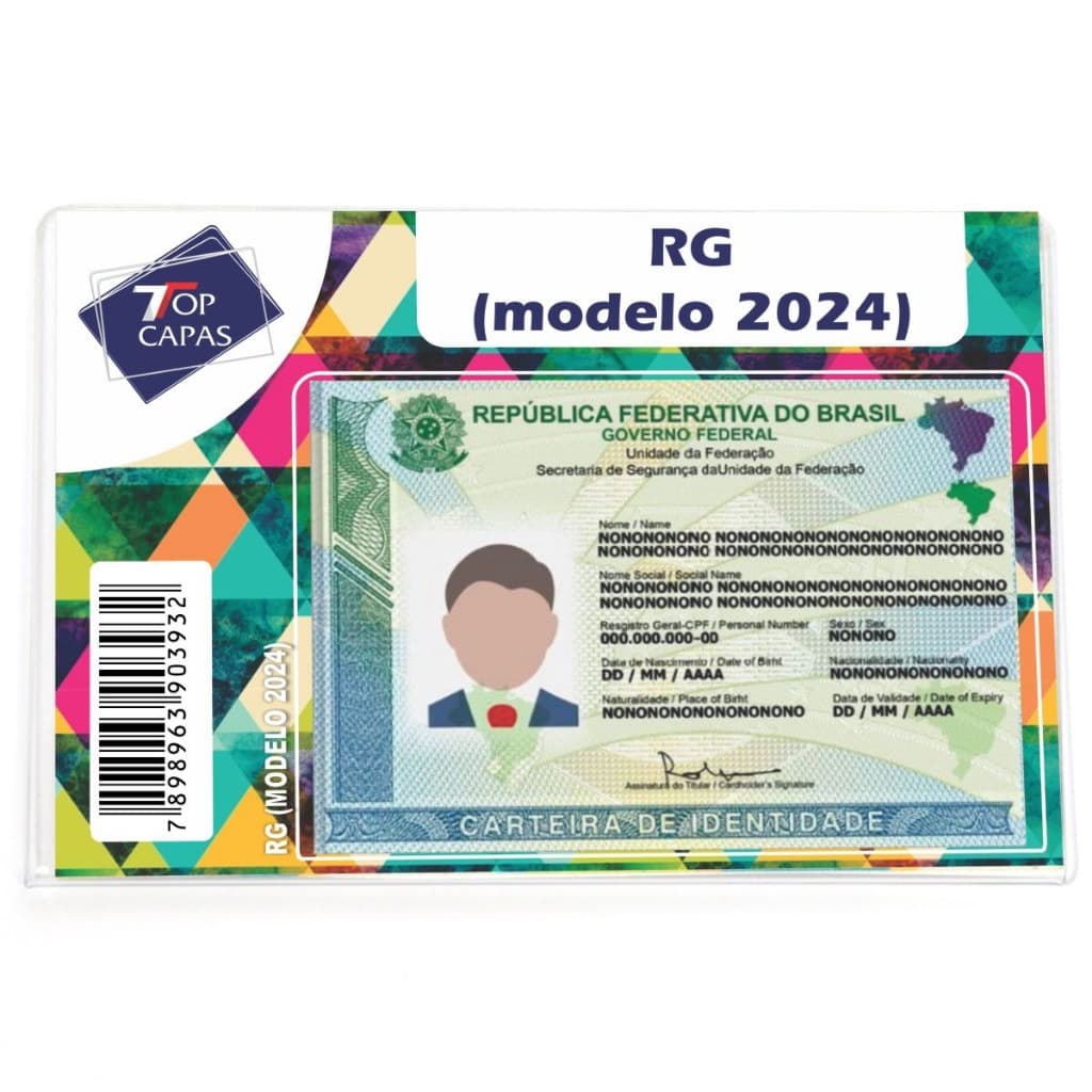 Capa Porta CIN Modelo Novo 2024 - RG 2022 - CNH - Acrílico Proteção para documentos