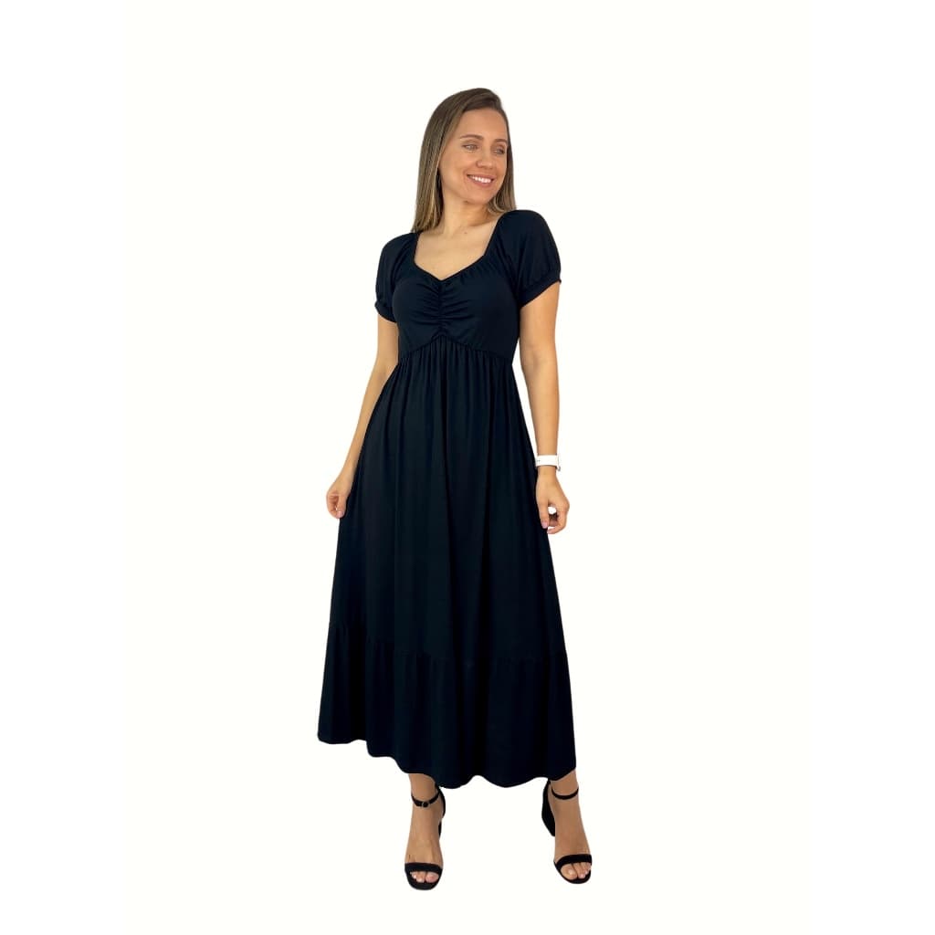 Vestido Midi Cores Premium Amamentação Gestante Grávida Amamentar Moda Casual e Evangélica Igreja