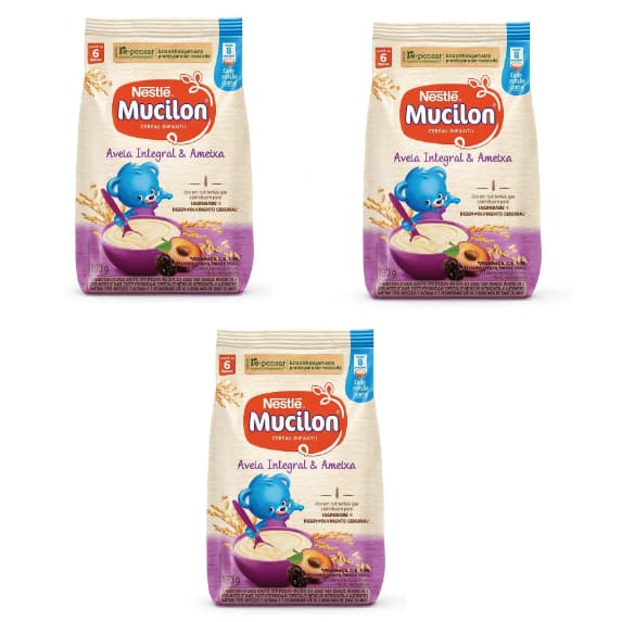 Mucilon Ameixa e Aveia Cereal Infantil 180g | Kit com 3 Unidades | Nutrição e Sabor para seu Filho