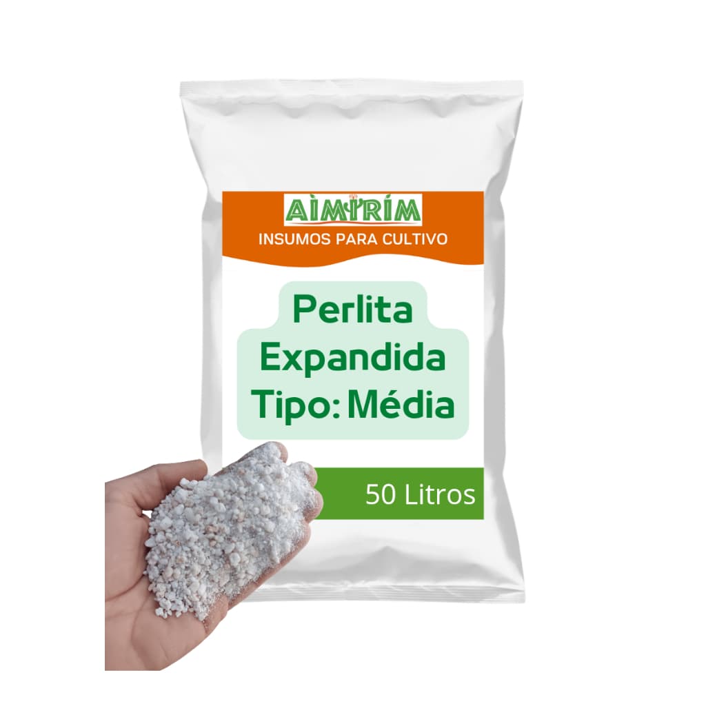 Perlita Expandida Média Grow Cultivo 50 Litros