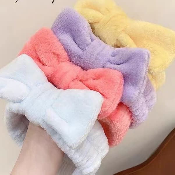 KIT 6 Faixa com laço  Lisa/Tiara Para Cabelo com  Padrão de lisa para Maquiagem Rosto Limpo Make Up