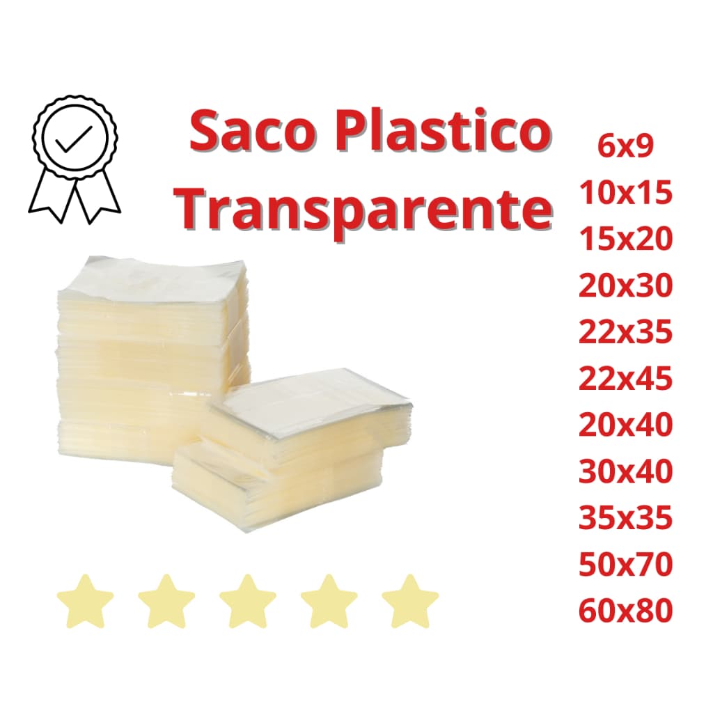 50 Embalagem Saquinho Tipo Celofane Várias Medidas Saco Plástico Transparente