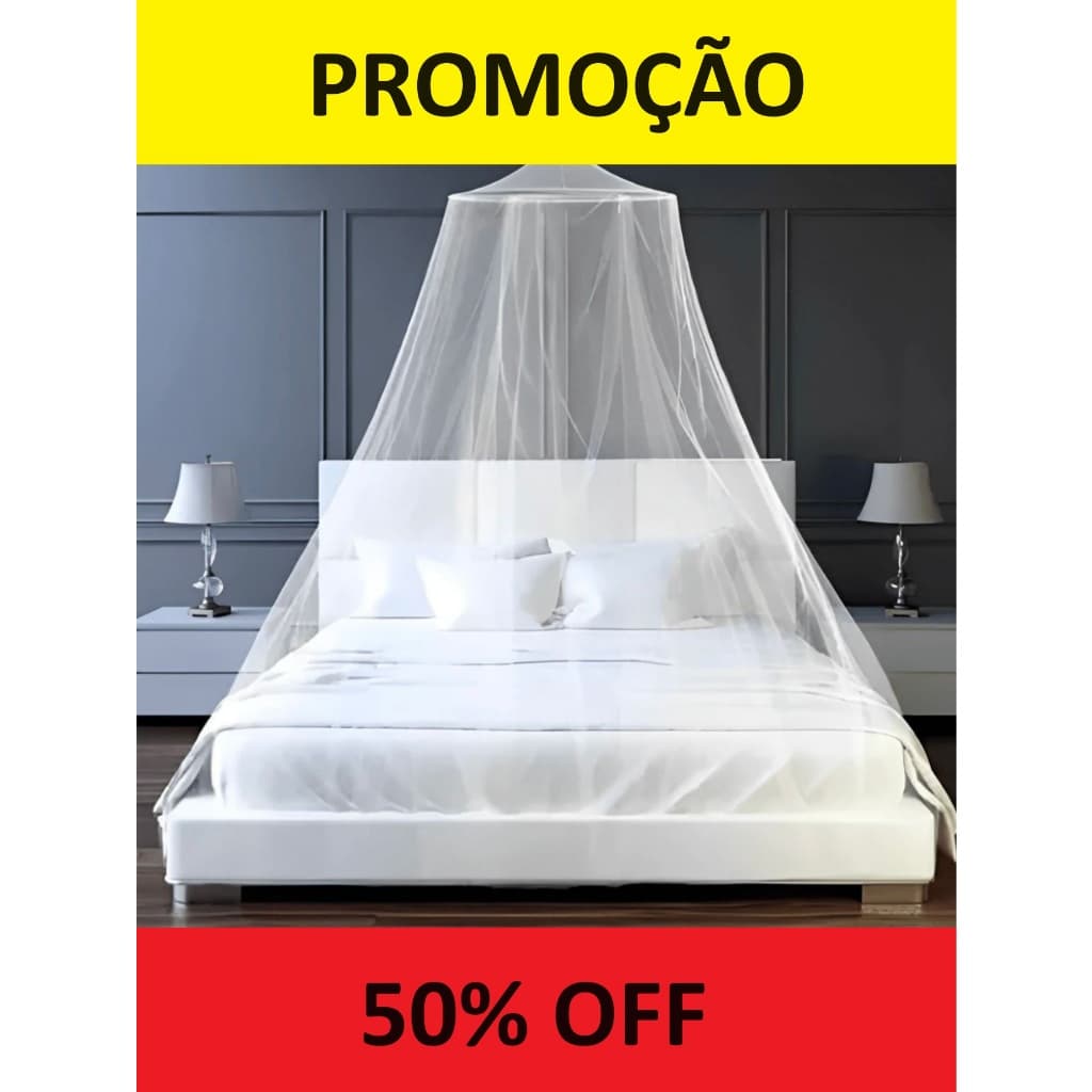 Mosquiteiro Cama de Teto Casal e Solteiro de Renda Filó protege de Mosquitos, pernilongo e Insetos.
