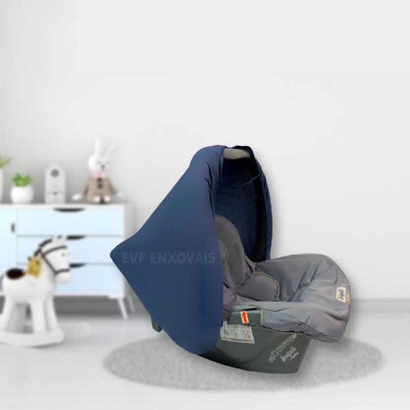 Capota para bebê conforto azul marinho