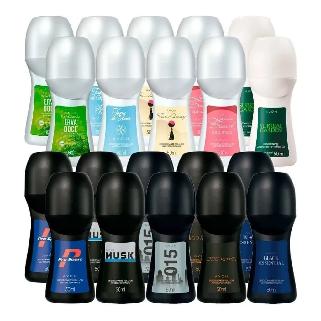 Kit Desodorantes Sortidos Feminino ou Masculino Avon Roll On