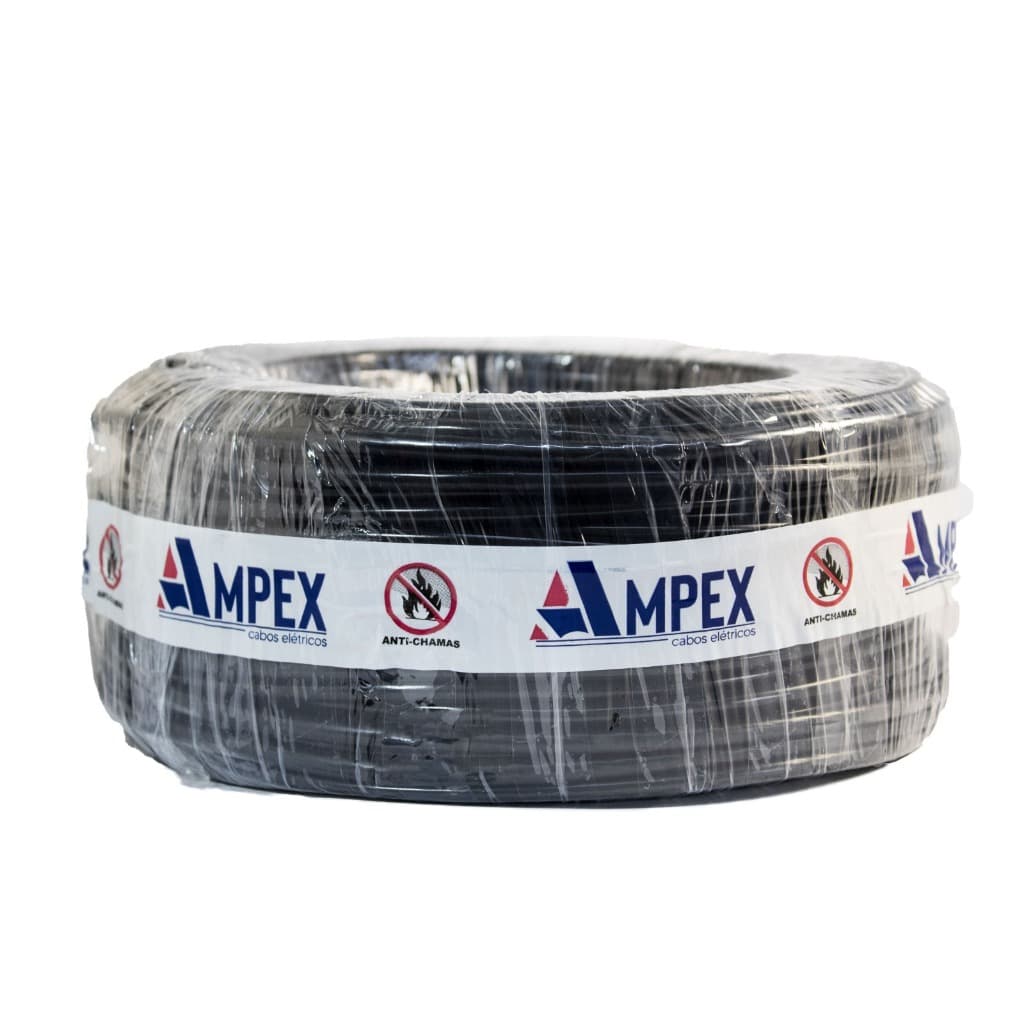 Fio Elétrico Cabo Flexível 10mm Rolo de 100m – Certificado INMETRO | Anti-chamas | Ampex