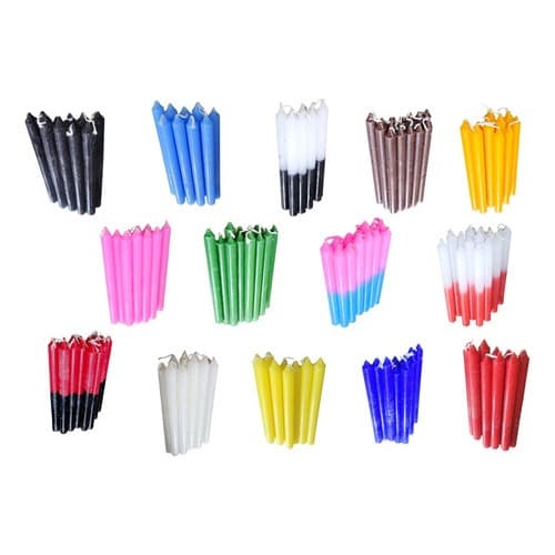 Vela Palito Comum - Várias Cores - 10 Unidades