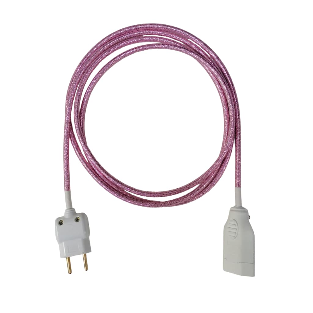 Extensão Elétrica 2 Metros Rosa - Bivolt  - 10A - Cabo PP 2x0,75mm²