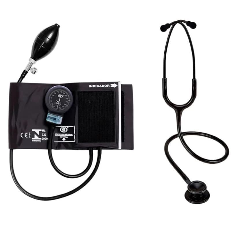 Estetoscópio Duplo Bic Com Esfigmomanômetro Bic Cores