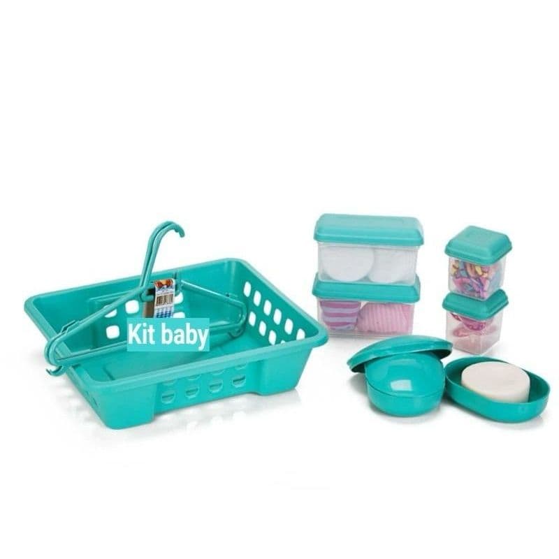 Conjunto Organizador Quarto Bebê 2 Cabides 2 Porta Contonete/Algodão 2 Porta treco 2 Saboneteira