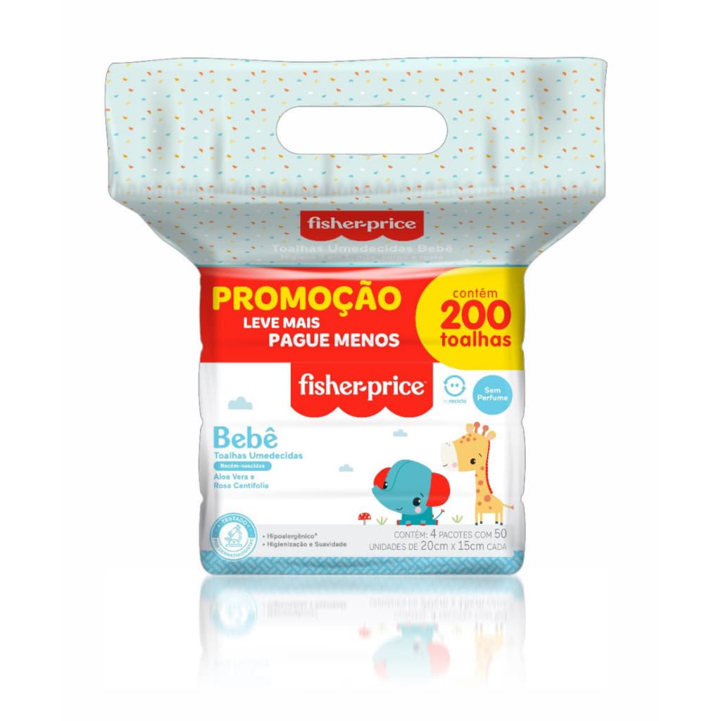 Toalha Umedecida Fisher Price RN Pack 200fls (4undX50fls)