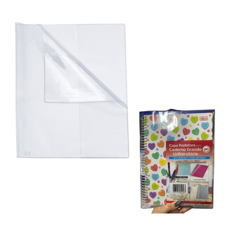 Capa Protetora para Caderno Universitário e Livro 23x29cm
