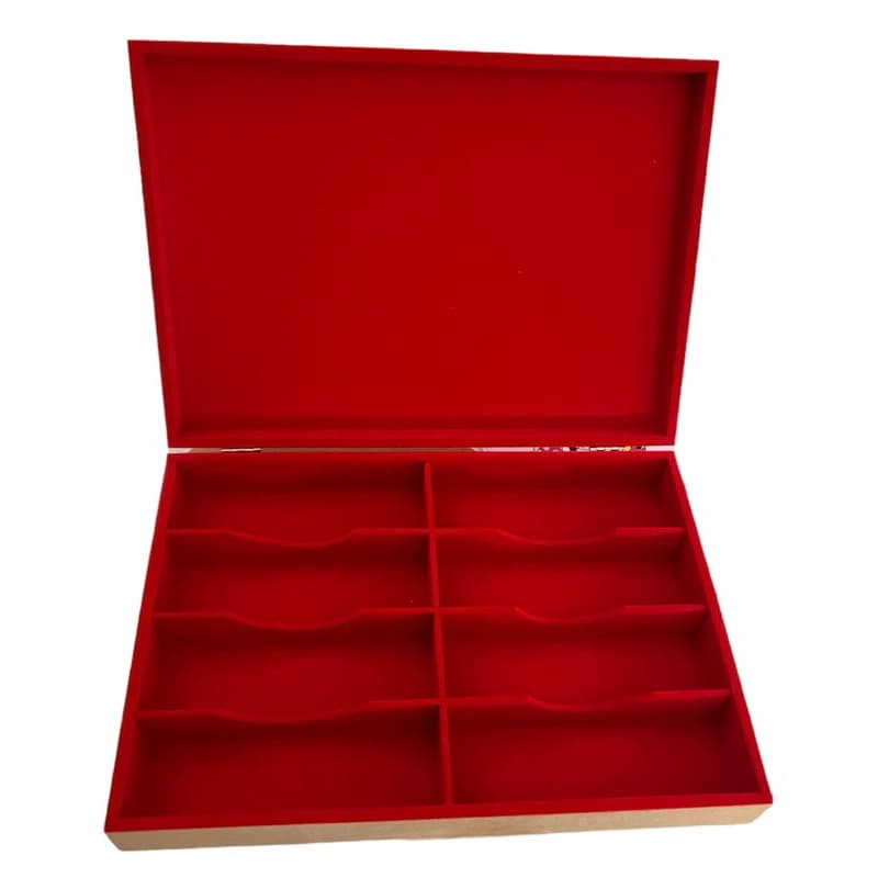 porta óculos 8 divisorias flocada mdf caixa