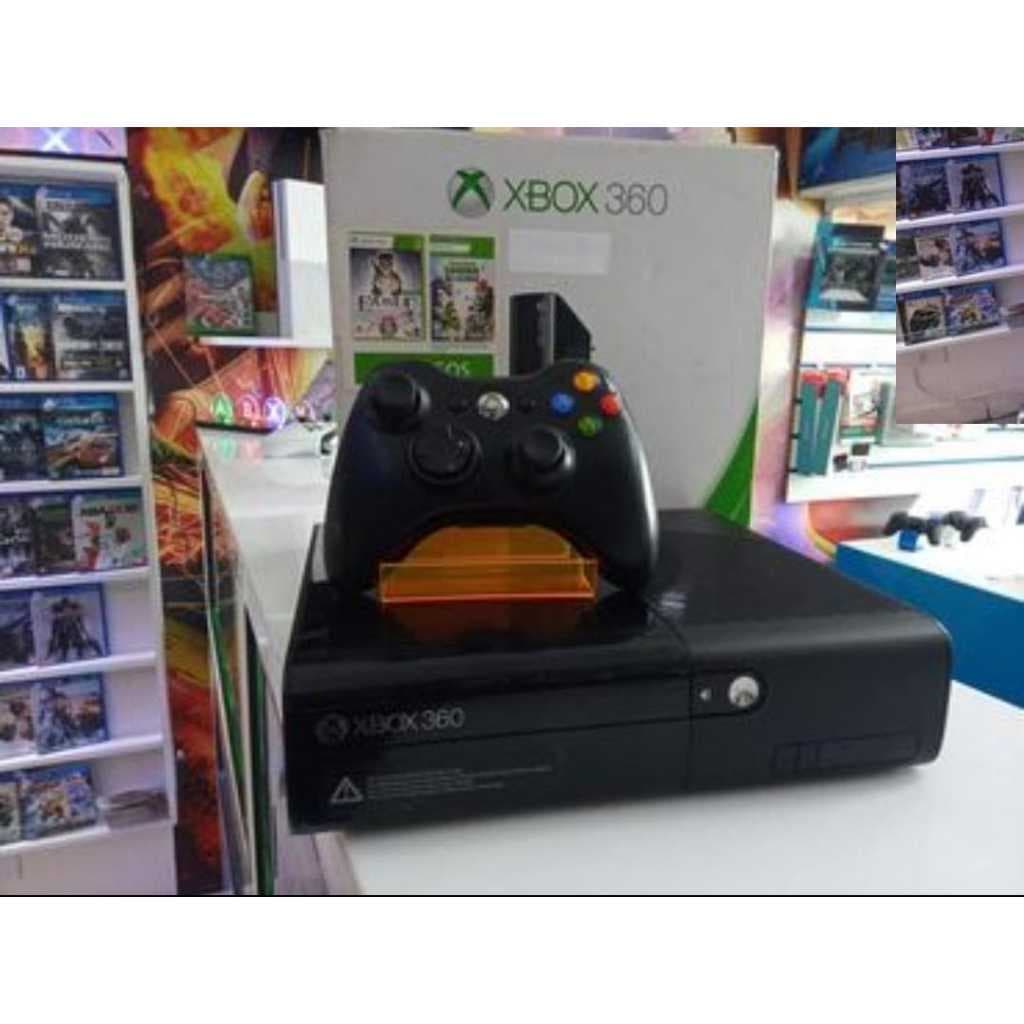Xbox 360 4gb desbloq LTU 3.0 seminovo + 4 jogos + 1 controle + garantia + nota fiscal