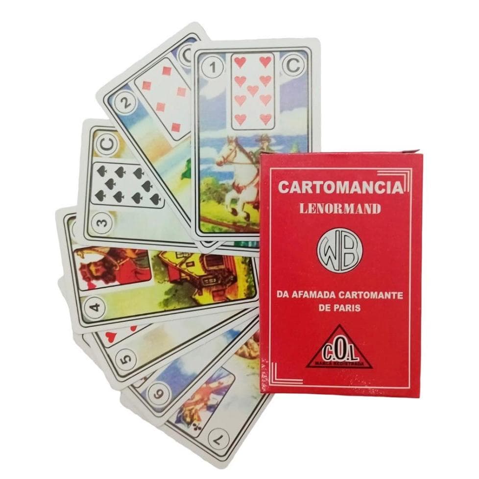 Baralho Tarot Lenormand Cartomancia Vermelho - 36 cartas + manual