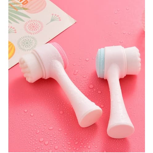 KIT 12 PCS Escova Limpeza Facial 2 Em 1 Aparelho Massagem Esponja Cerdas Macias Dupla Face Escova De Limpeza De Cravos